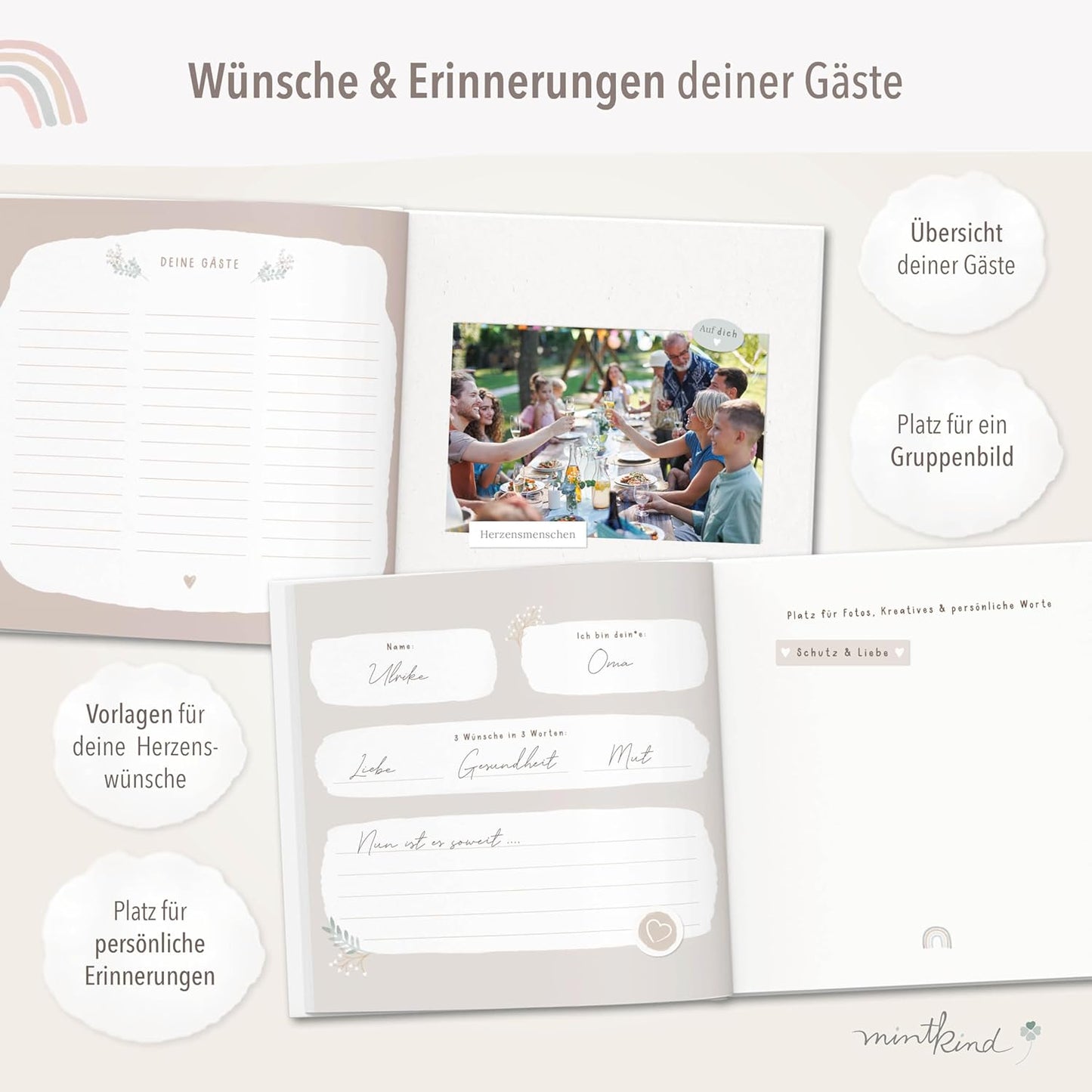 Kommunion Gästebuch, Rosa