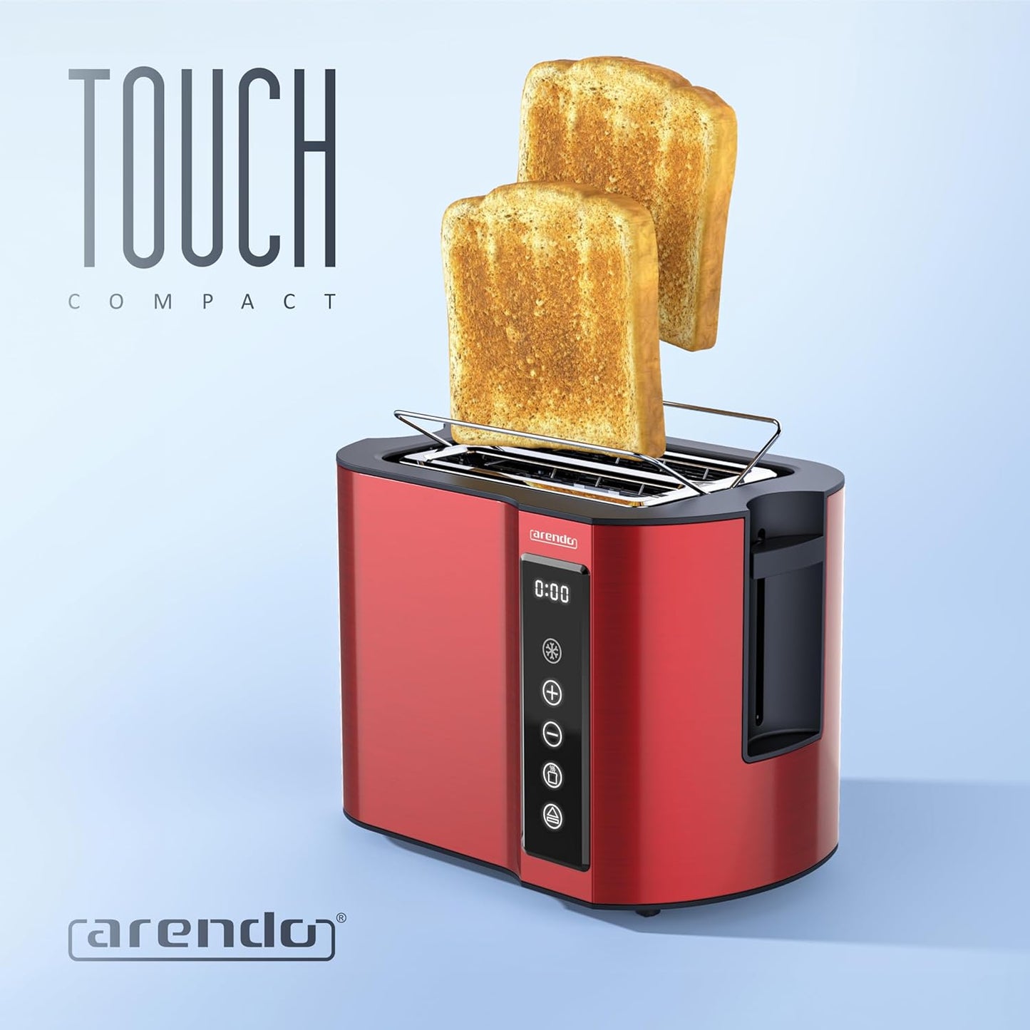 Frukost Touch Compact Toaster, C: Rot