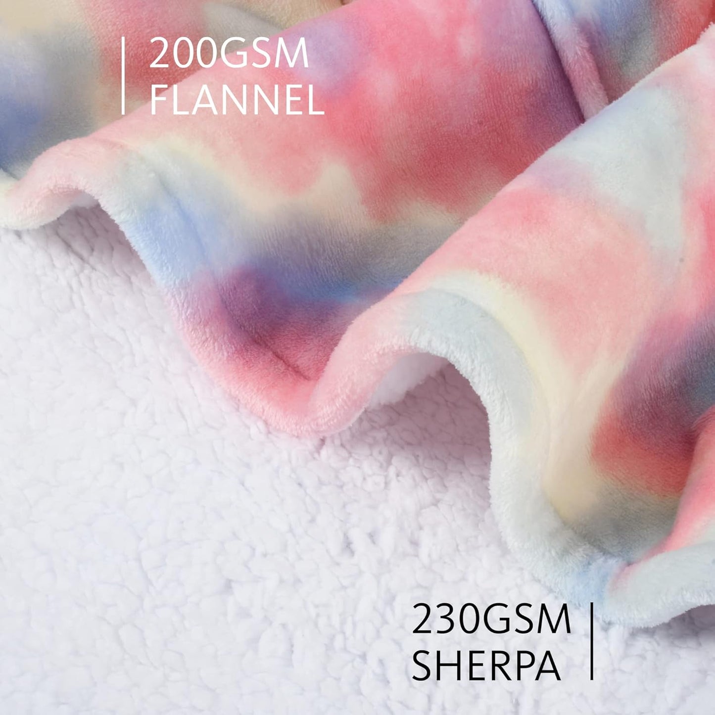 Oversized Sherpa Hoodie-Decke mit Kapuze & Tasche, XL Cotton Candy