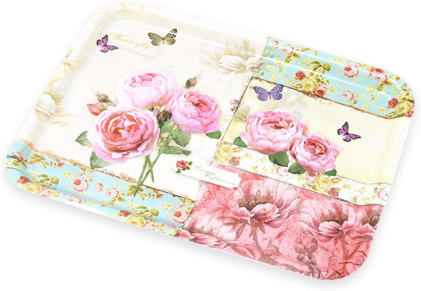Dekotablett, 45 x 31 x 3 cm / England Rosen