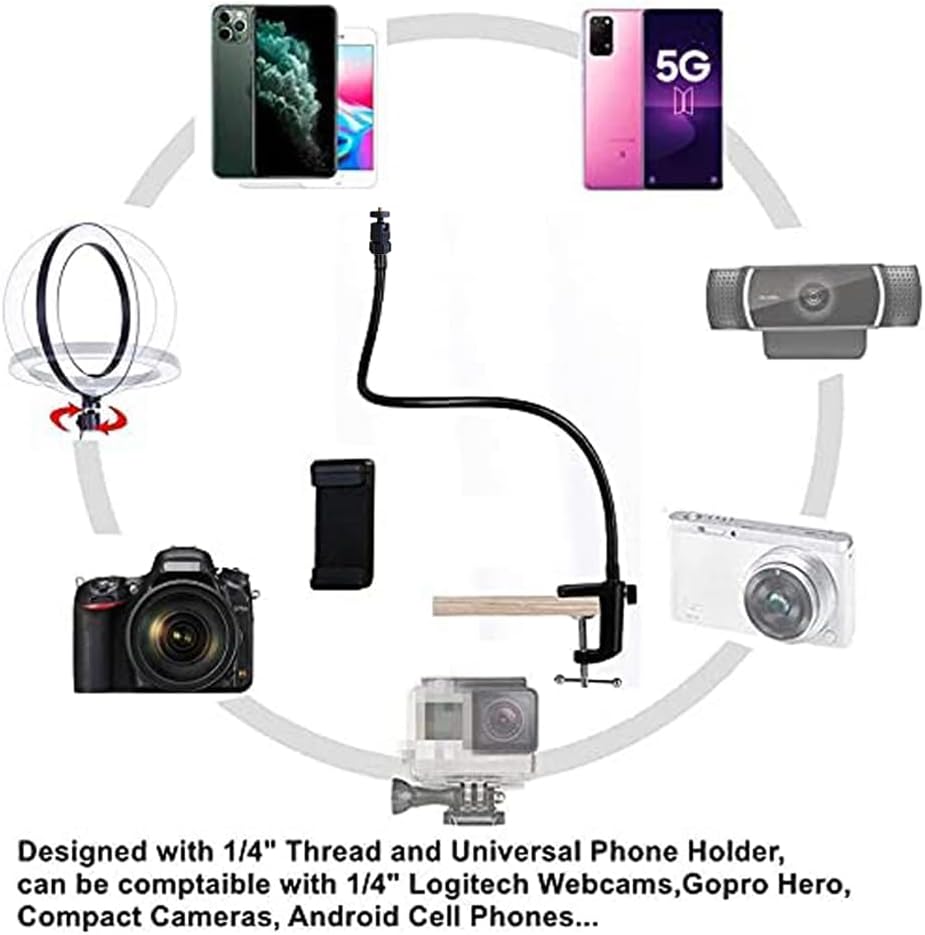 Verstellbarer Schwanenhals-Webcam-/Handyhalter (68,6 cm), Webcam-/Telefonständer (Standard)