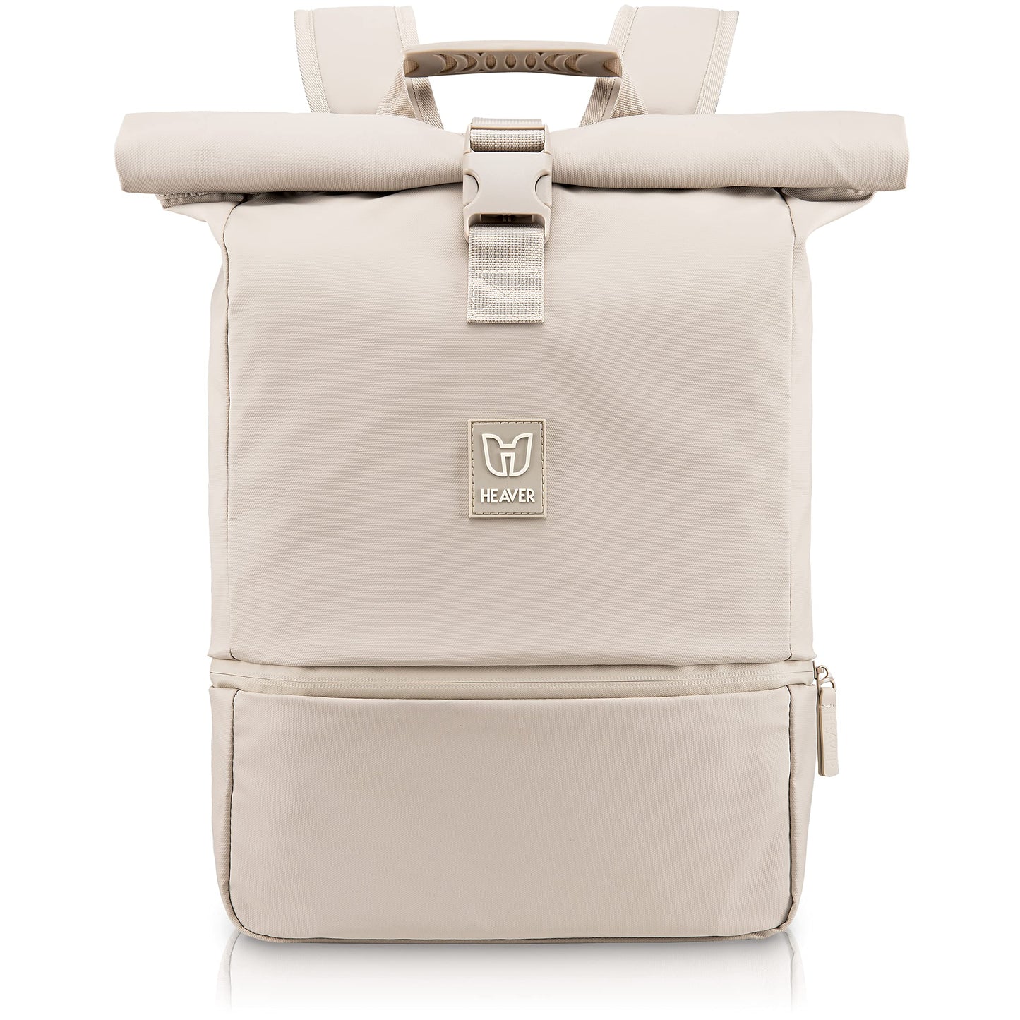 Rolltop Rucksack mit Laptopfach, Sand