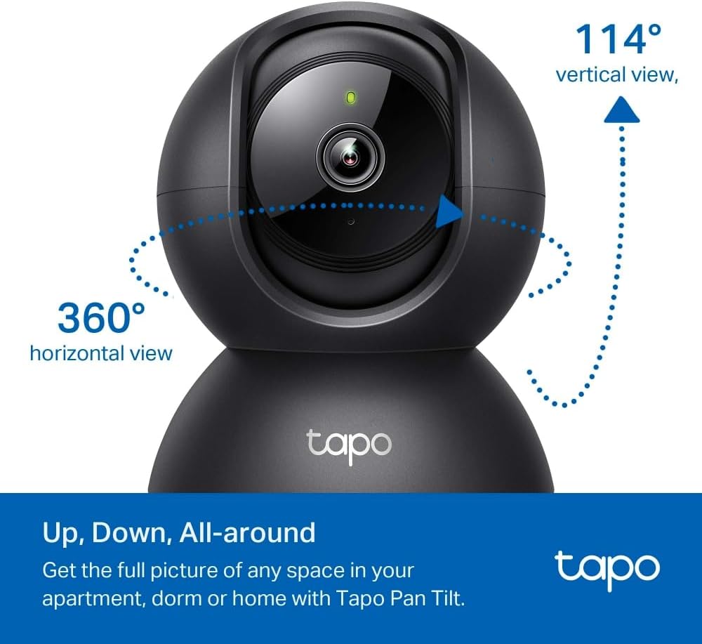 360° Innenraum-Überwachungskamera mit Nachtsicht, 1-pack(Schwarz)