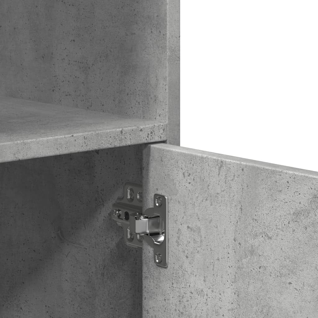 Rollschrank mit Stauraum, Betongrau