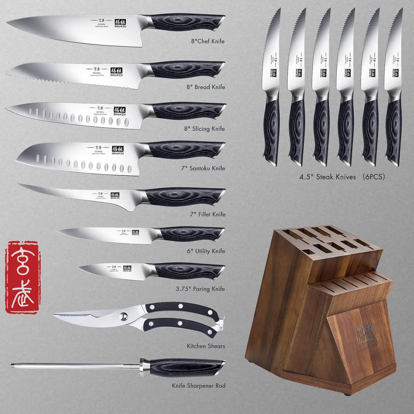 Black Tortoise Genbu Messerset