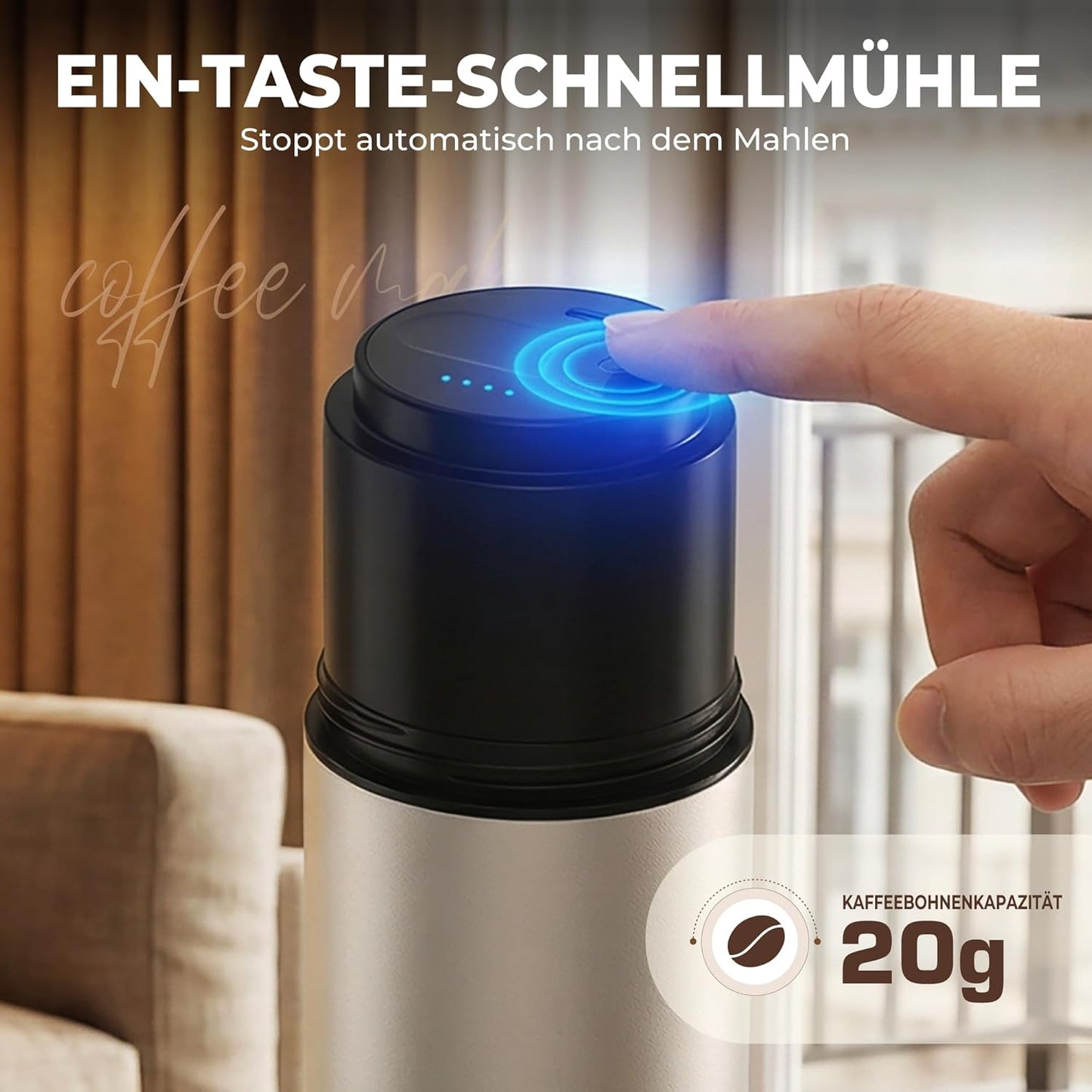 Elektrische Kaffeemühle, Weiss
