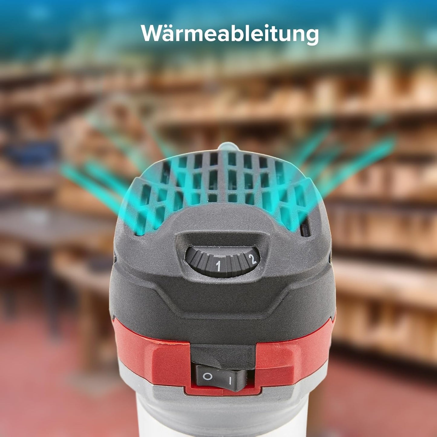 Oberfräse mit 6 Geschwindigkeitsstufen und Zubehör