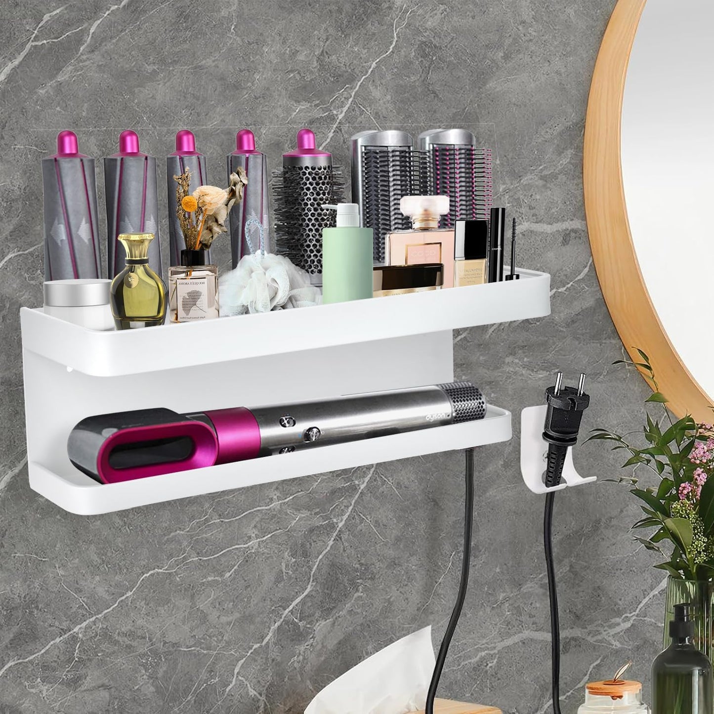 Föhn-Wandhalterung für Dyson Airwrap, Weiß