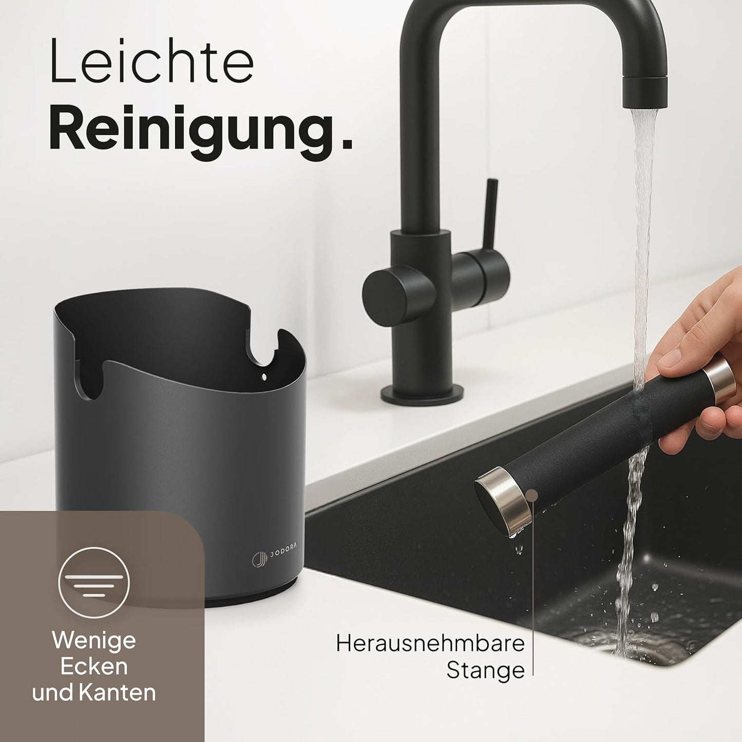 Abklopfbehälter für Siebträger, Schwarz