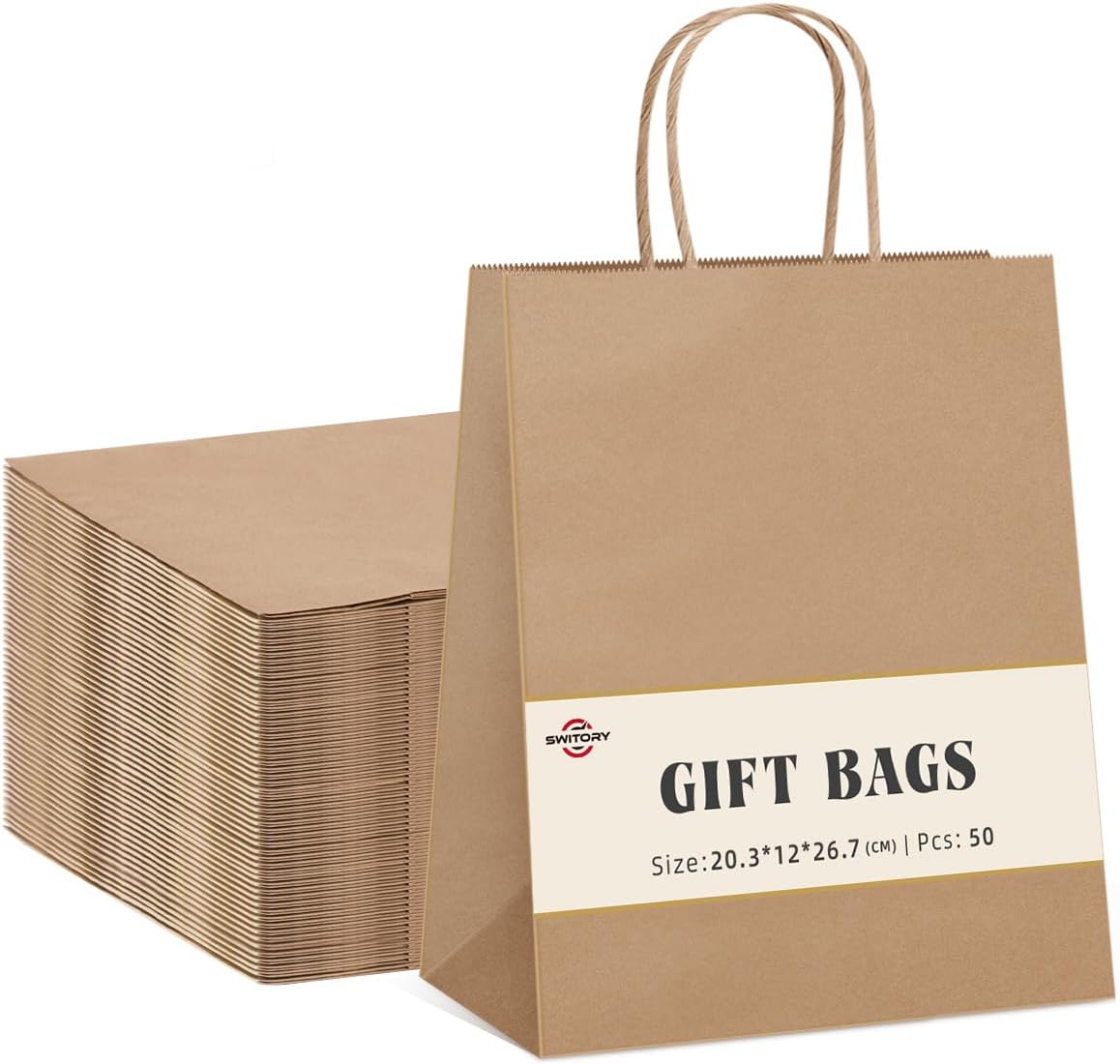 Papiertüten (50 Stück), Braun|50 Stück (1er Pack)