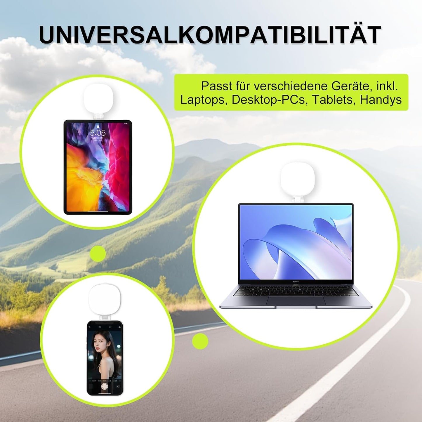 Magnetisches 3-in-1 Selfie-Ringlicht für Smartphones