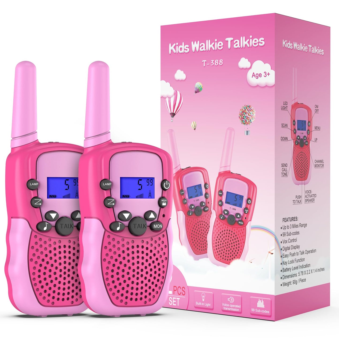 Walkie-Talkie für Kinder, Rosa
