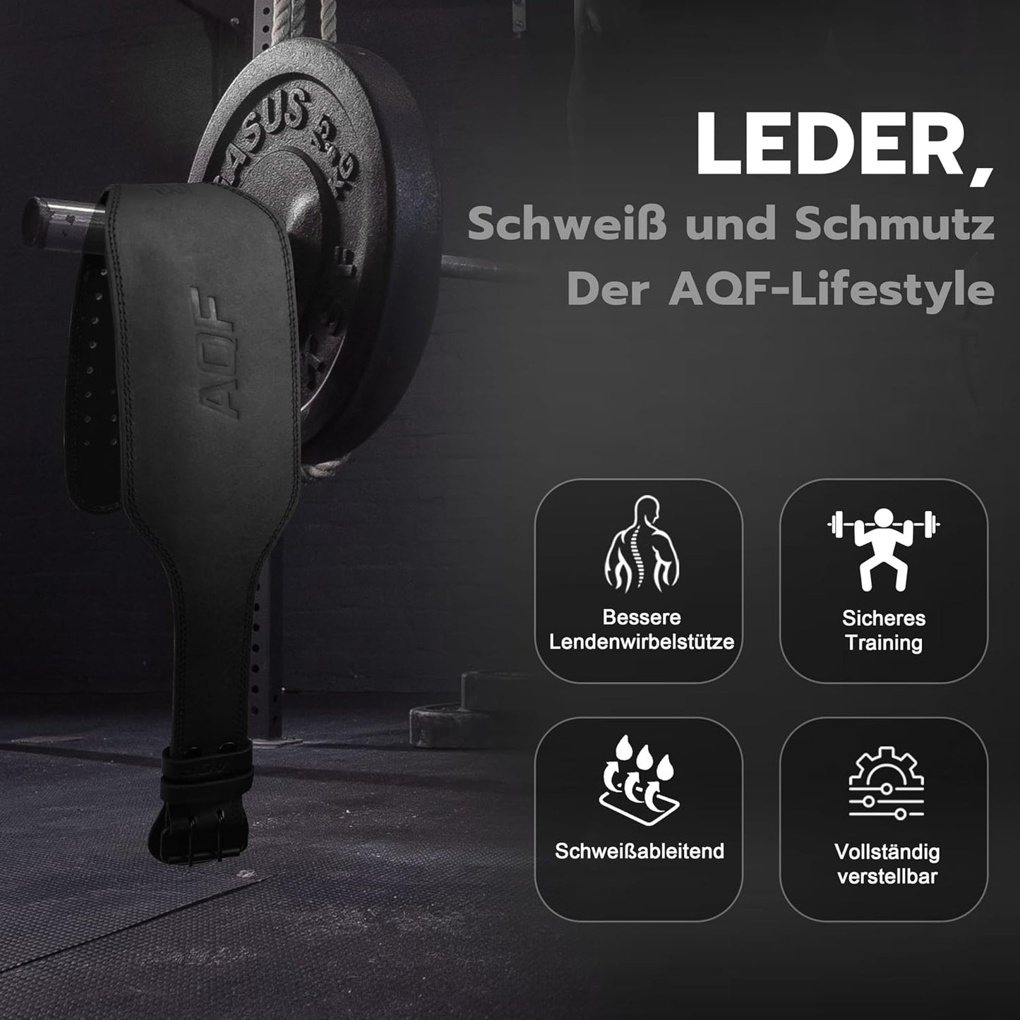 Gewichthebergürtel mit Rollenschnalle, Mattschwarz 6 Zoll XXL 40"-44"