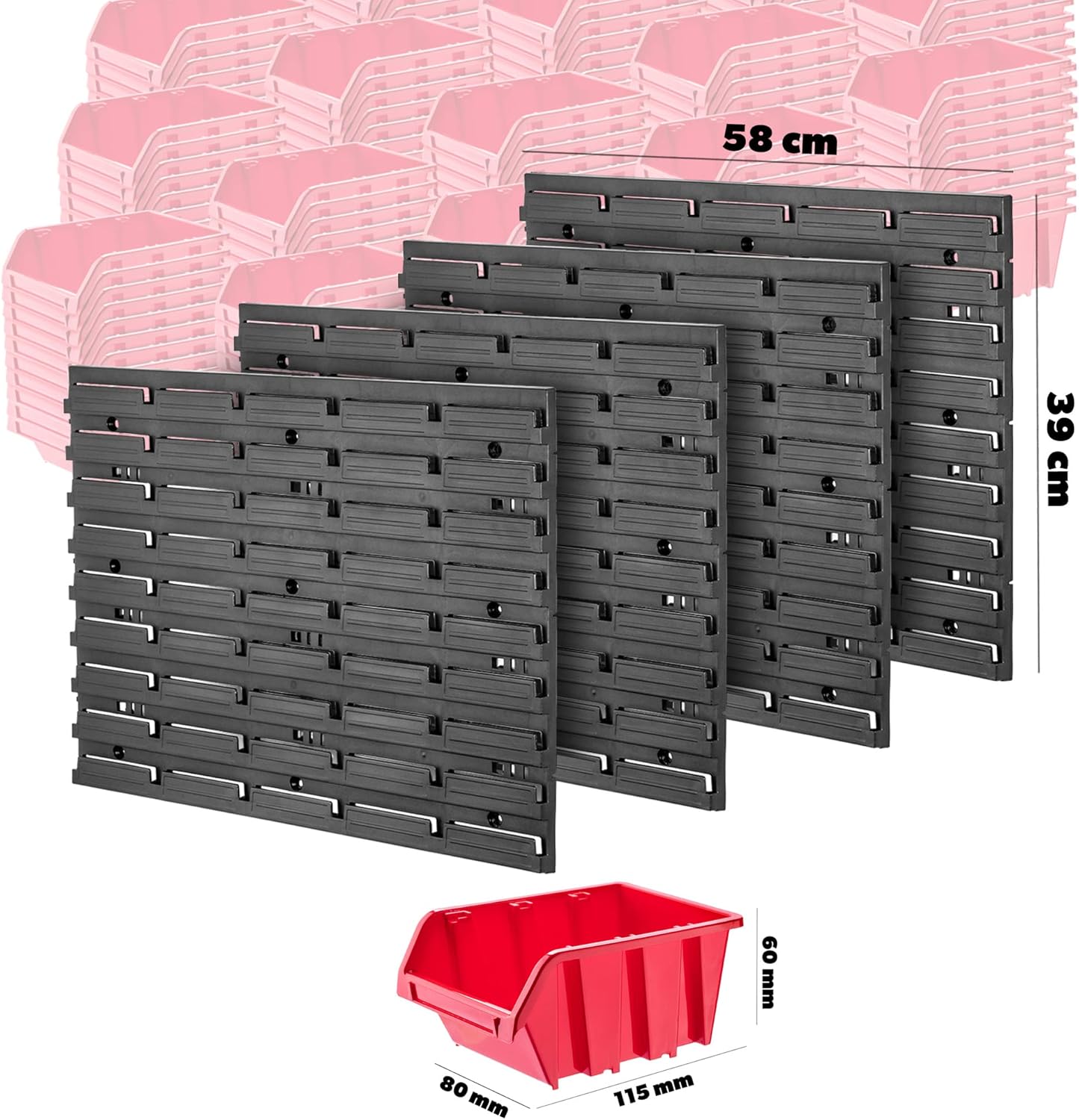 140-teiliges Werkstattwand-System, 140 tlg. Rot