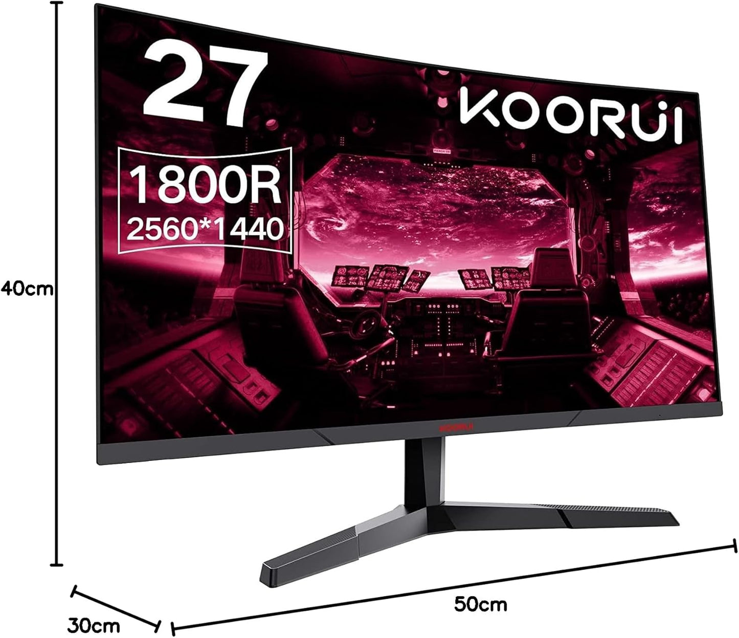 Gaming Monitor 27 Zoll QHD, 27 Zoll 144Hz QHD