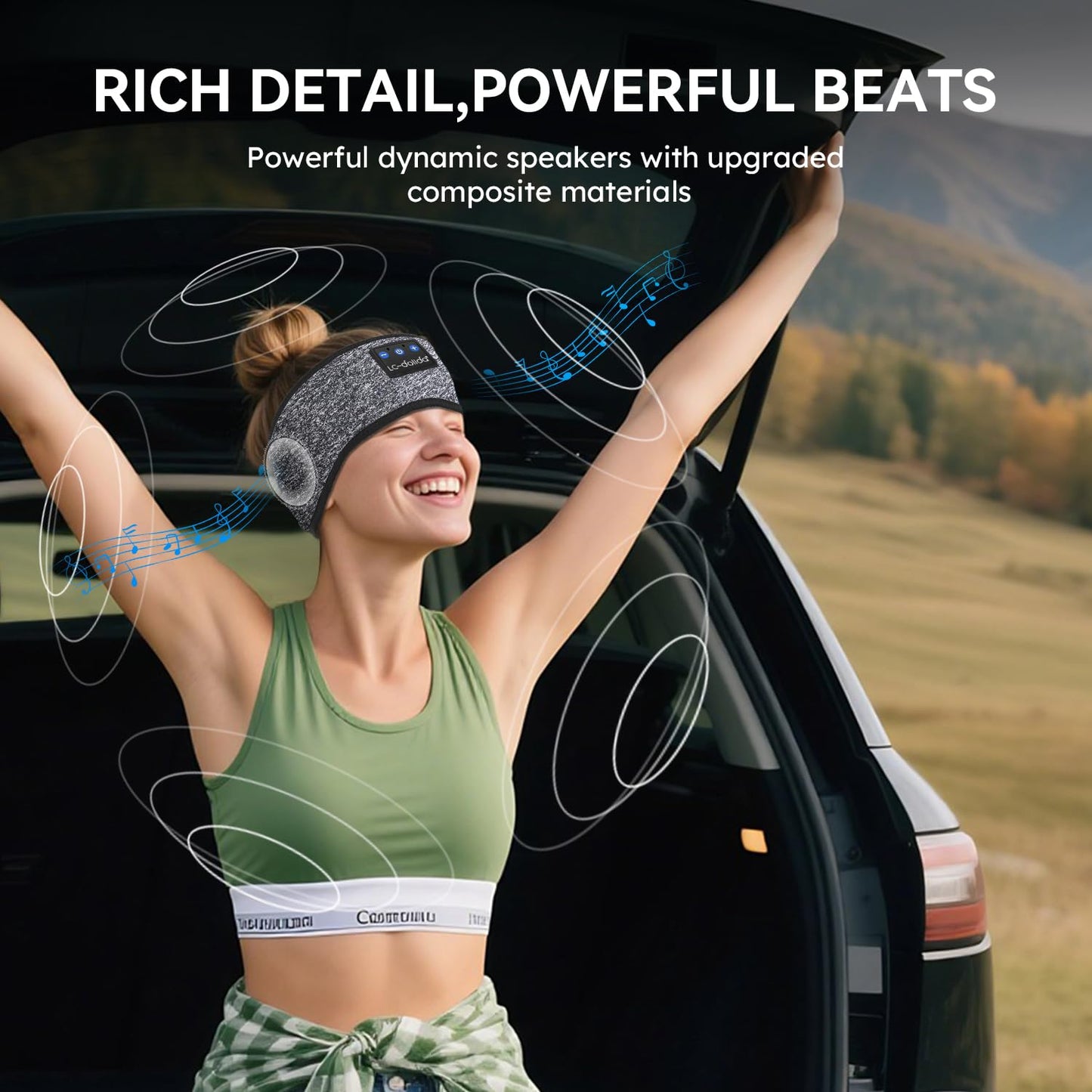Bluetooth Schlafkopfhörer Stirnband, Grau
