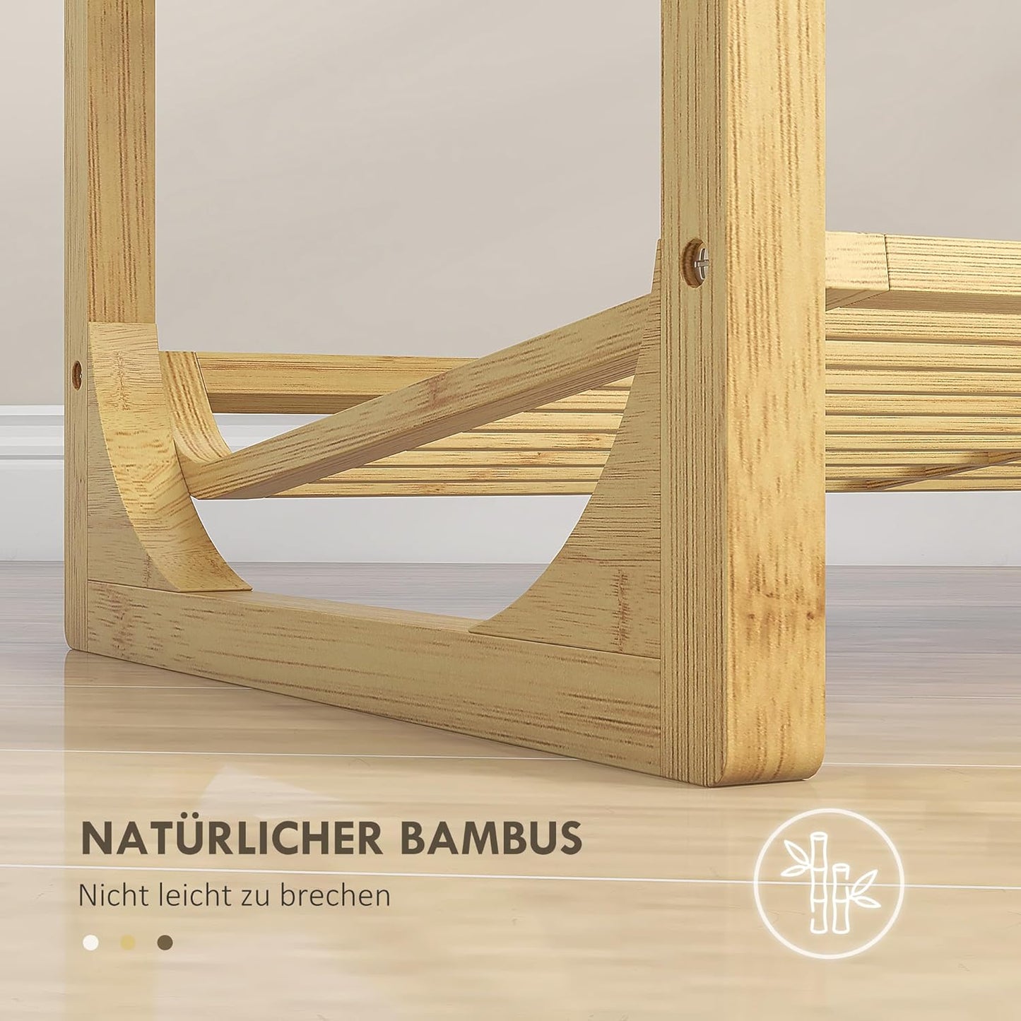 Schuhregal mit 4 Ebenen, 76L x 33B x 67H cm