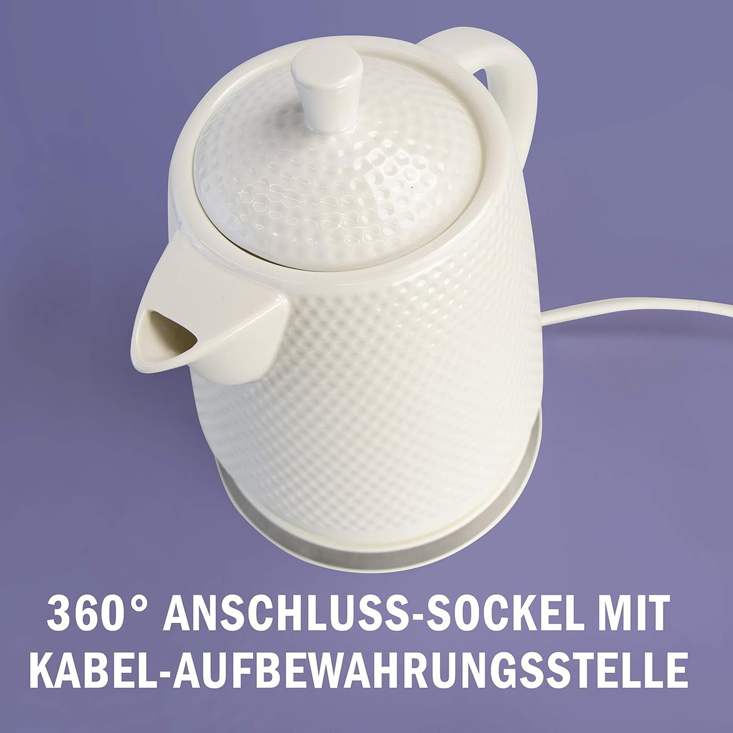 Weisser Schwan - Keramik-Wasserkocher im Retro-Design