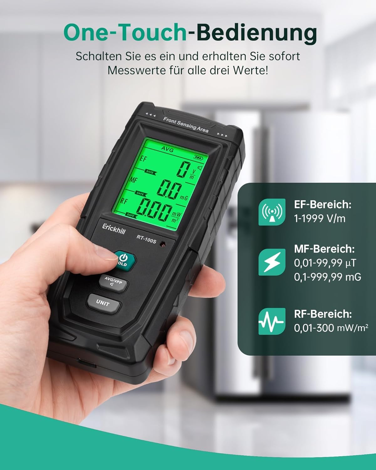 EMF-Messgeraet RT-100S, RF/MF/EF Messgerät Basisversion