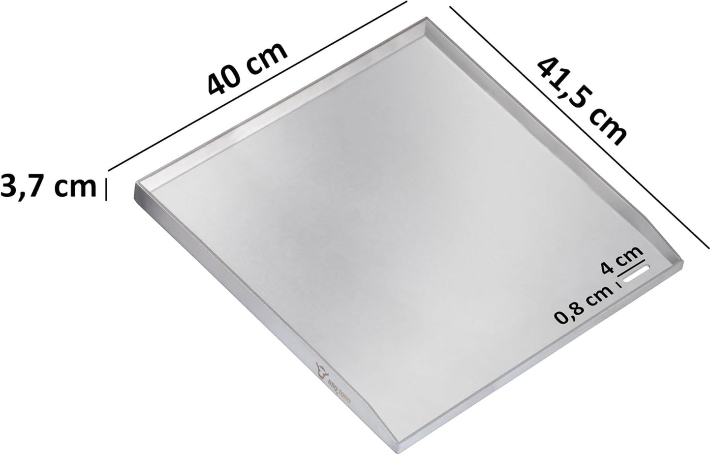 Grillplatte mit Ablaufloch, 40 x 41.5 cm, mit Ablaufloch 40 x 41,5 cm