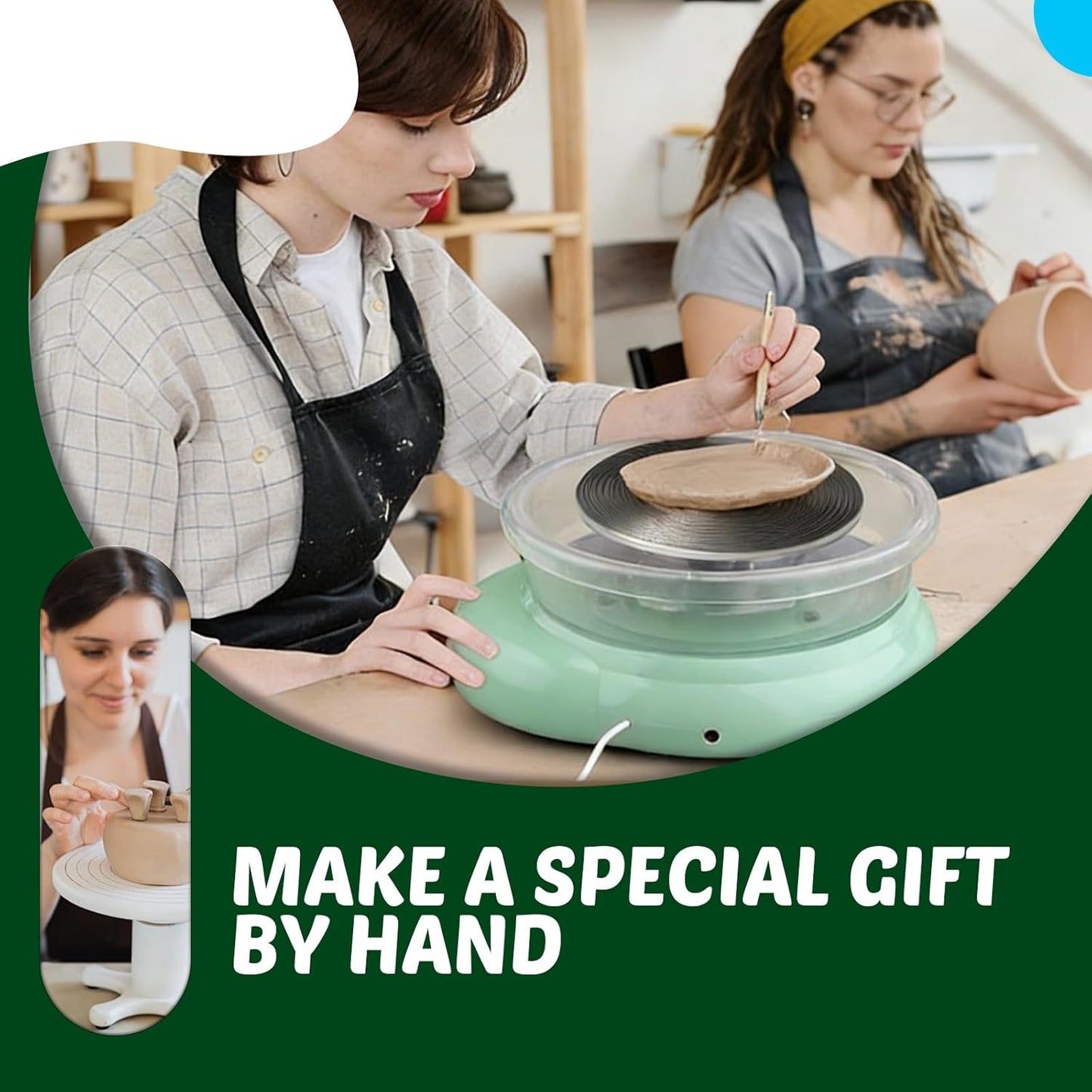Mini-Töpferscheibe mit 8-teiligem Zubehör