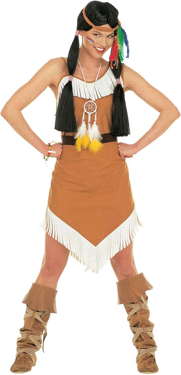 Comanche Indianerin Set (Kleid, Gürtel, Stirnband), S