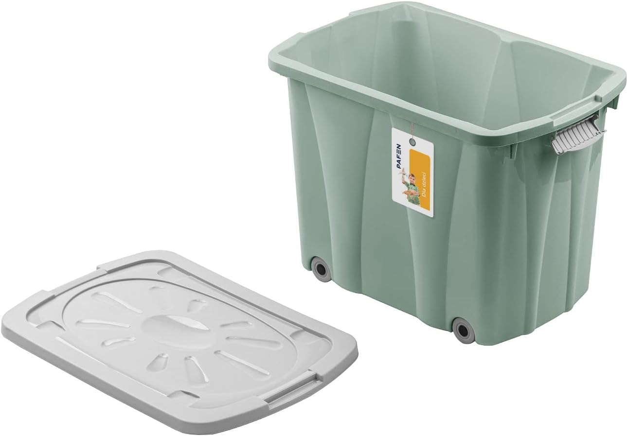 Spielzeugkiste mit Rollen, Grün Aufbewahrungsbox 62l