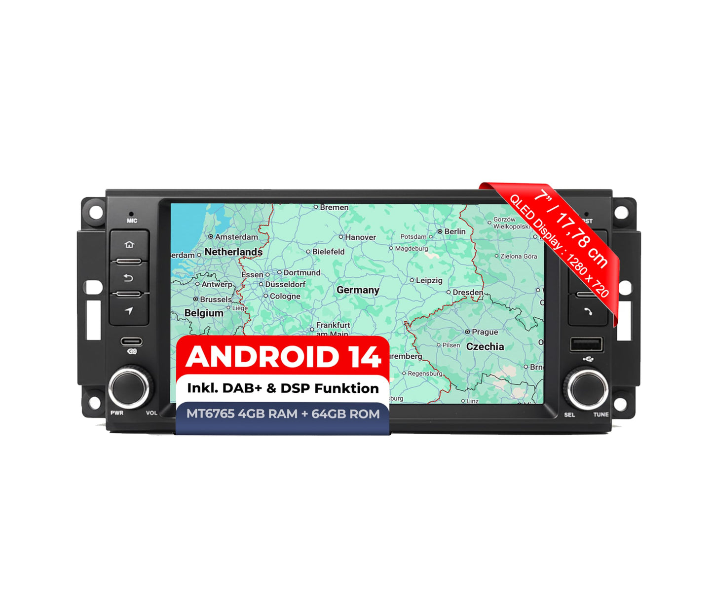 AJ7-L2 Android 14 Autoradio mit Navigation für Jeep, Chrysler, Dodge, RAM & Lancia, AJ7-L2