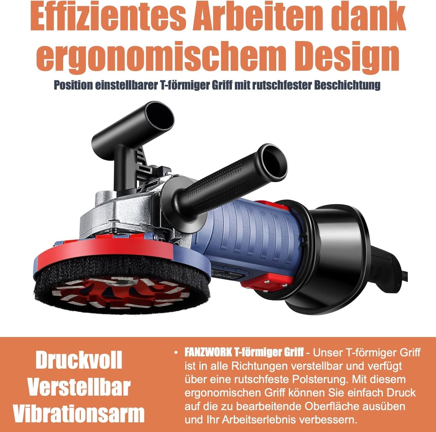 Betonschleifer-Set mit Drehzahlregelung, T-Model/125mm
