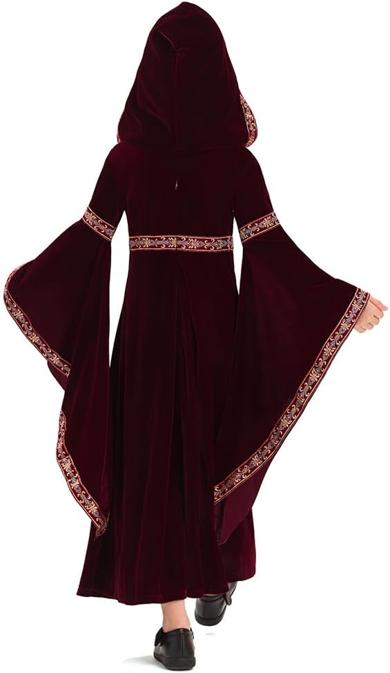 Mittelalter-Samtkleid, Mädchen Rot S