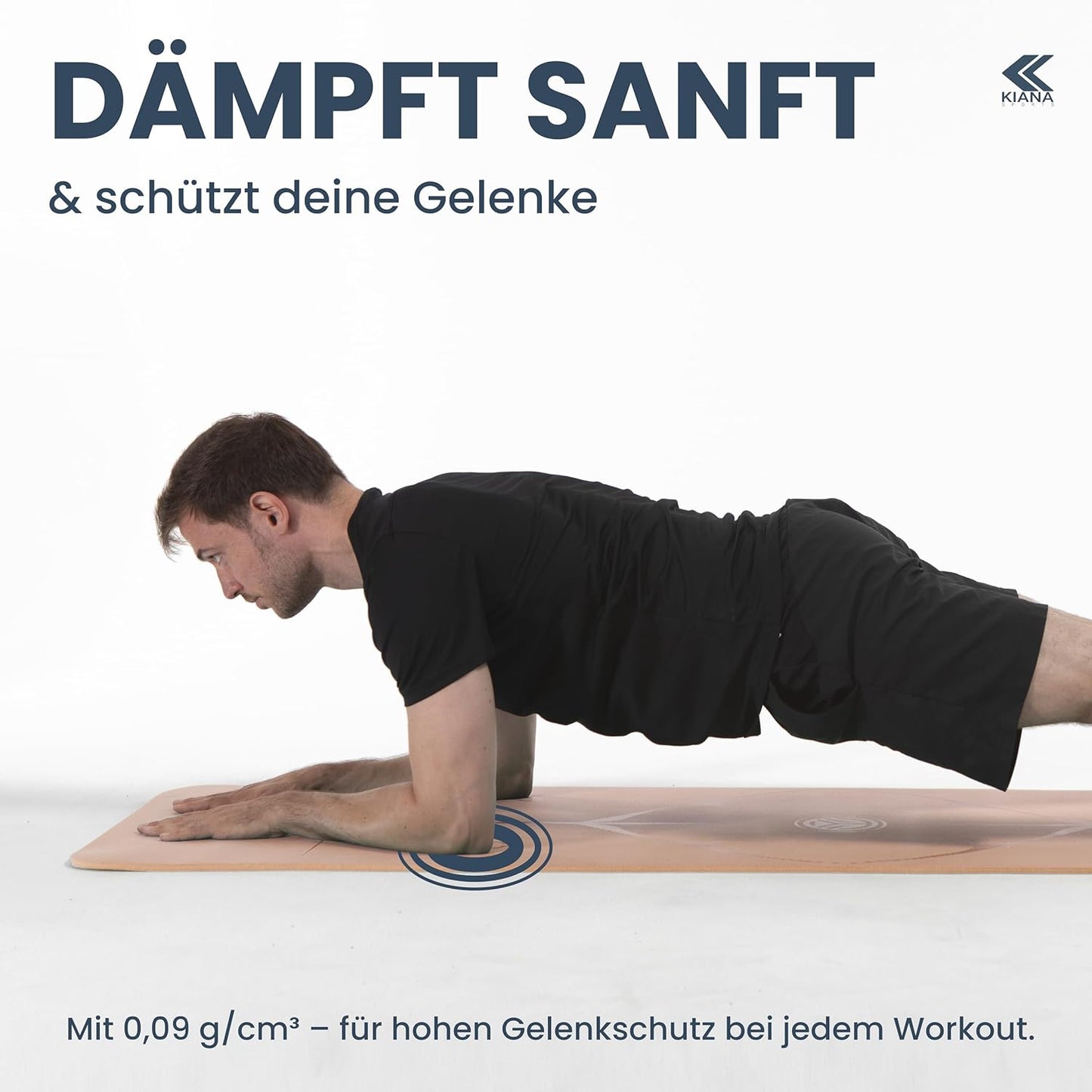 Gymnastikmatte mit Tragegurt, Dick (1,5 cm) Braun