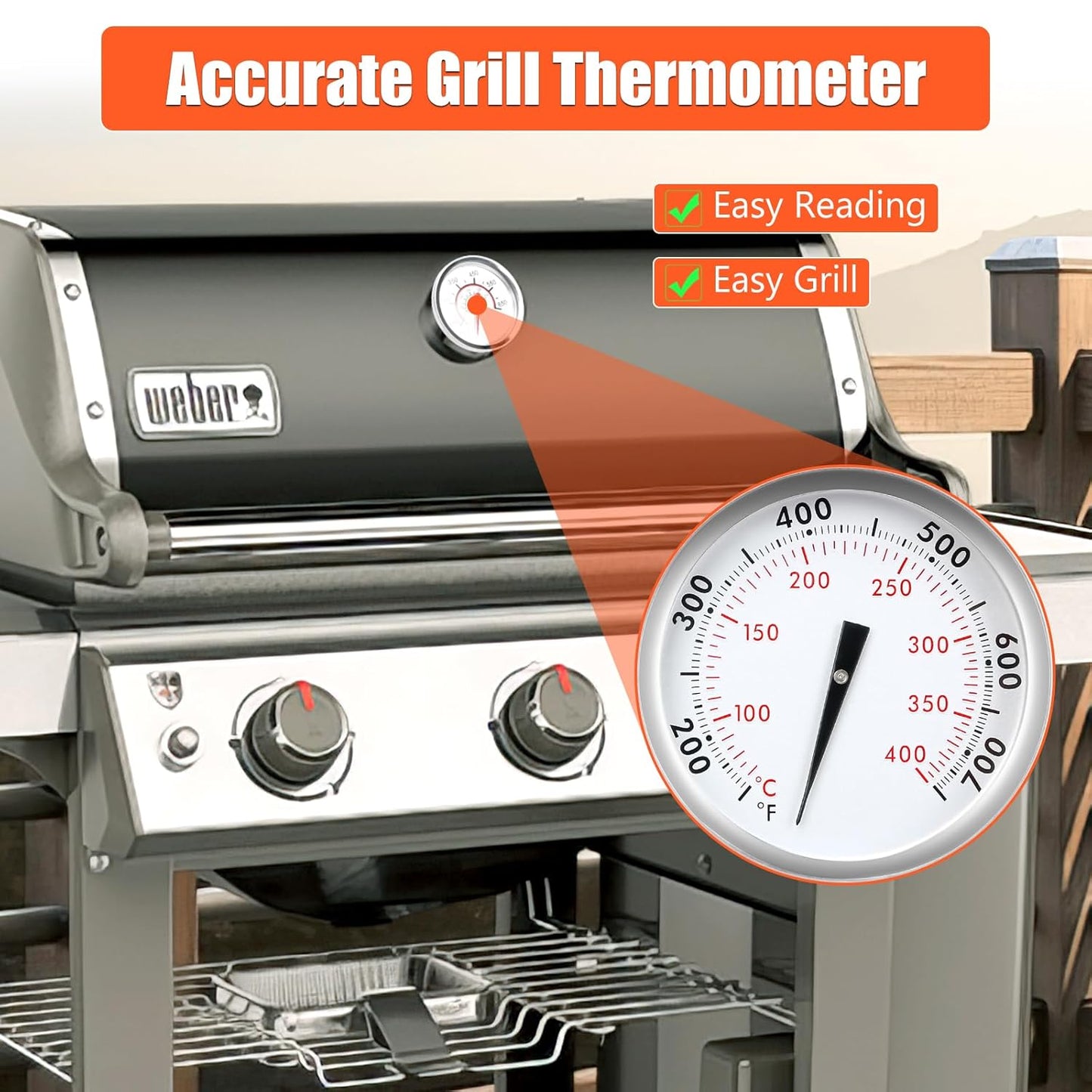 Grillthermometer für Weber, Durchmesser 6,03 cm
