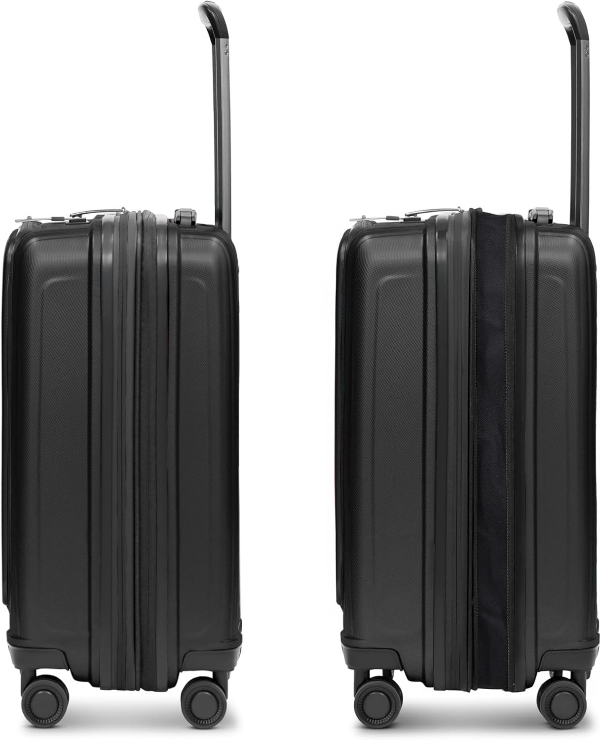Essentials 14: 2-teiliges Hartschalenkoffer-Set mit Laptopfach & Beauty-Case, Black Metallic 2-SET Trolley+ Laptopfach erweiterbar & BC