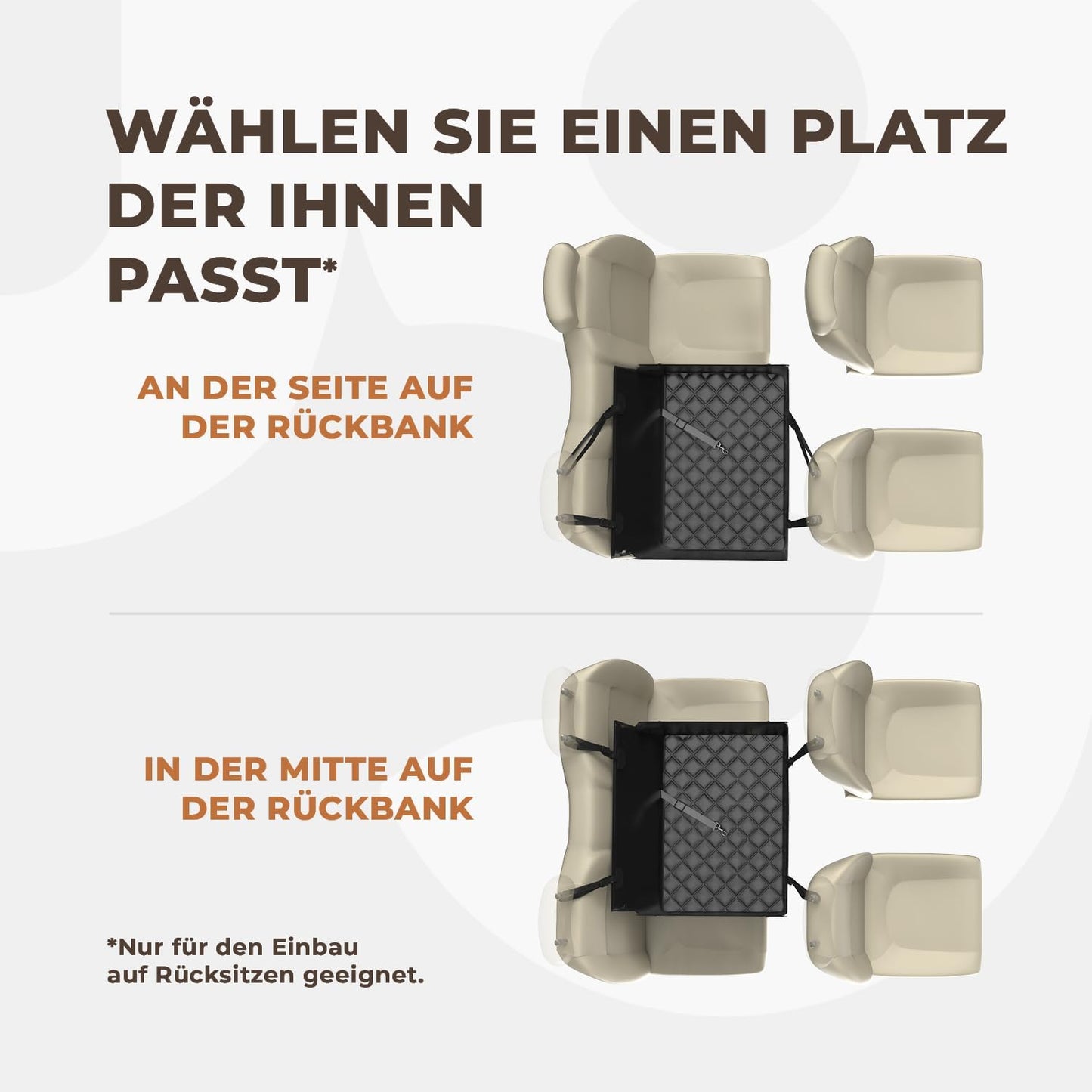 Hunde Autositz für kleine bis mittlere Hunde, L Khaki