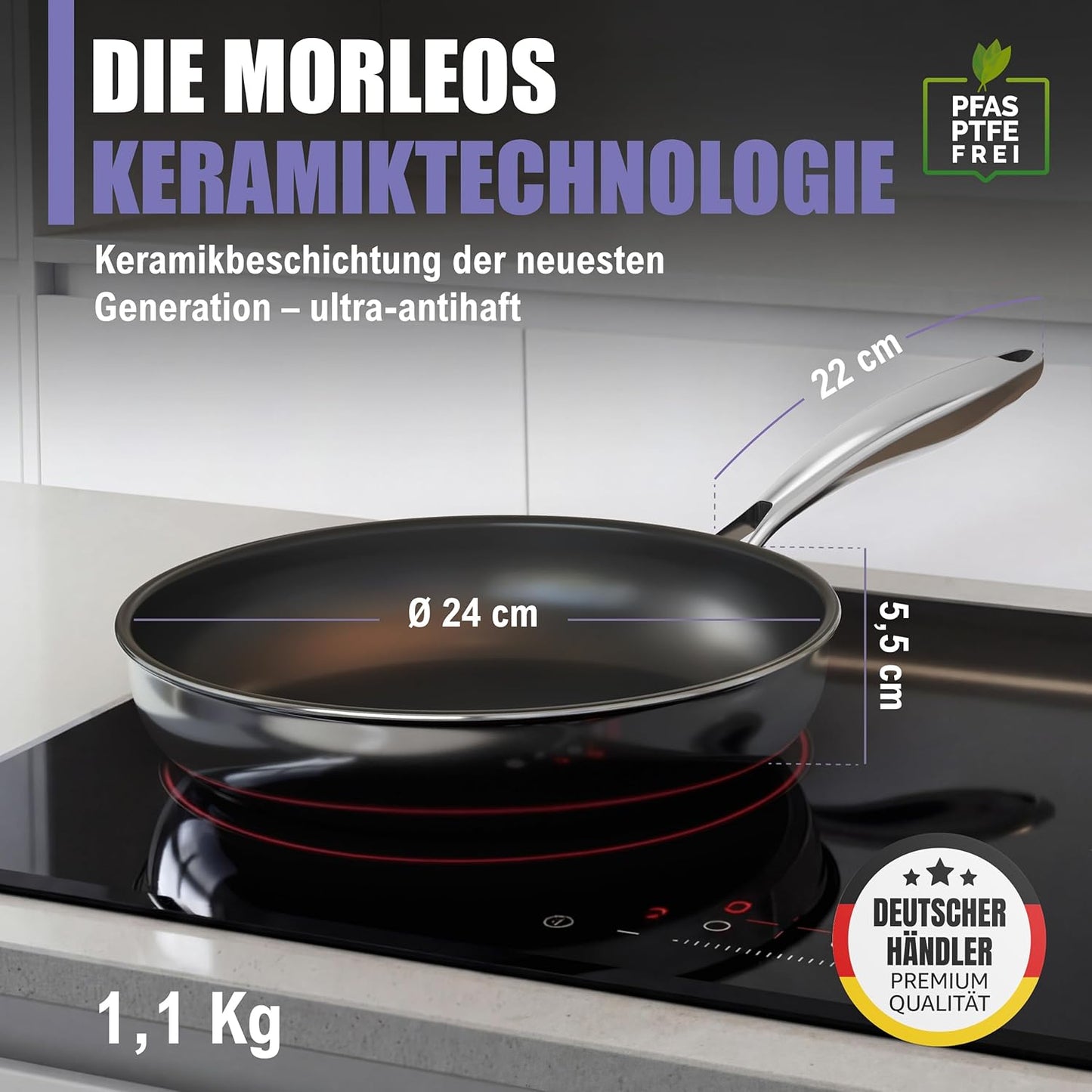 Keramikpfanne 24 cm, Ø 24cm Keramik