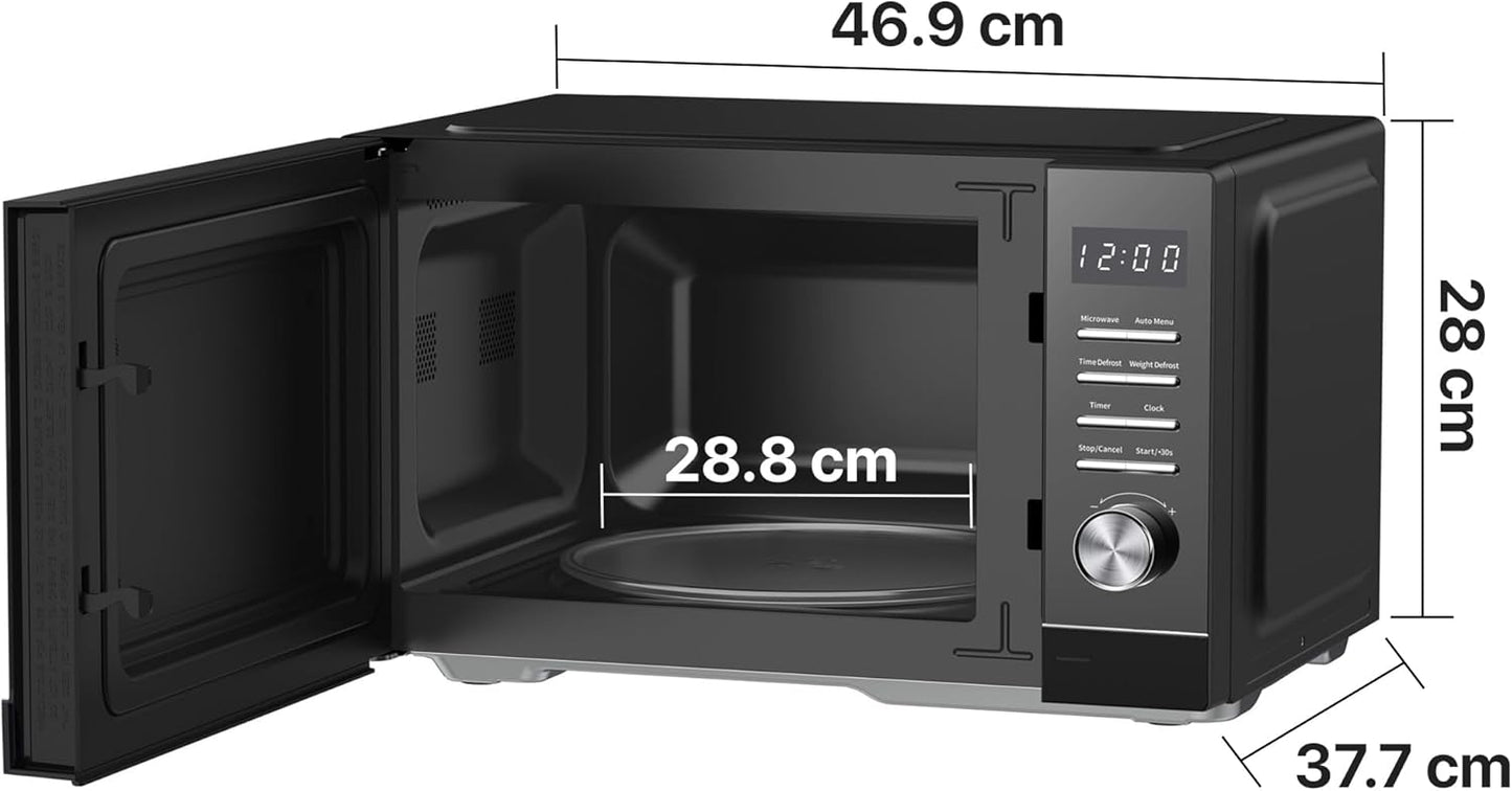 HMW-MD25DMRBK Mikrowellenherd mit Auftaufunktion, Mirror Black