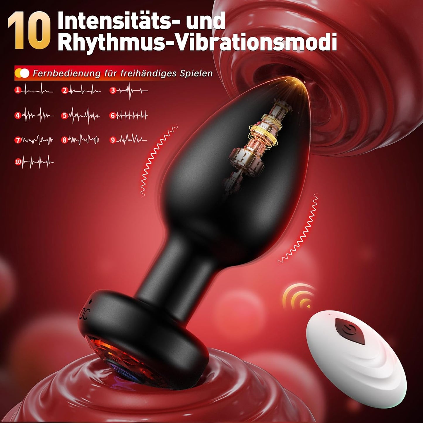 3er-Set Analplugs mit Vibration, Träne - Analplugs