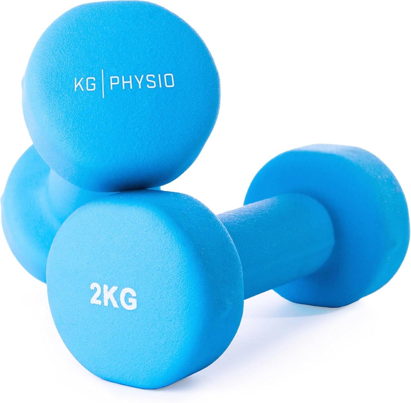 Neopren Hanteln-Set mit Fitnessposter, 2 x 2 kg, 2 x 2KG Blue