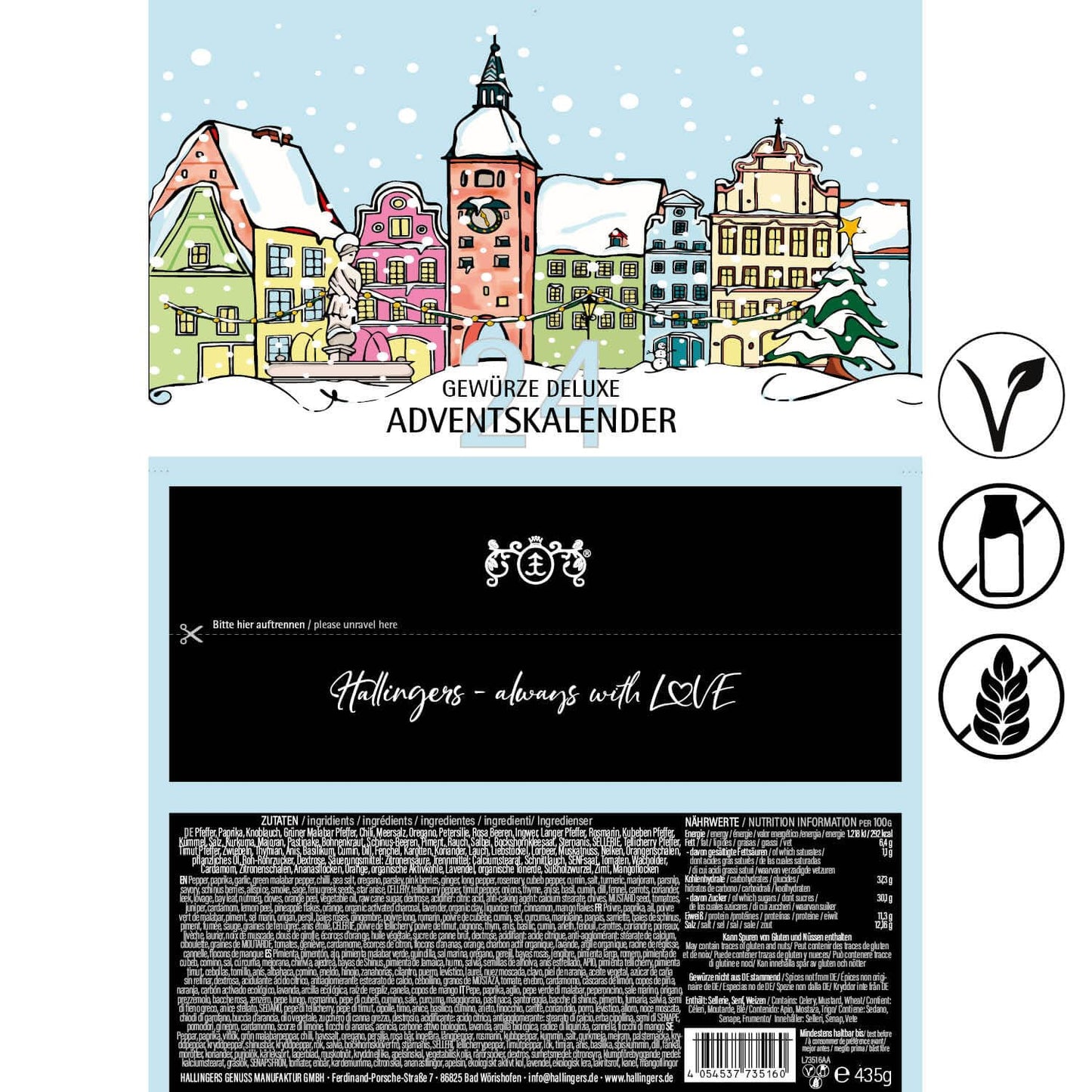 Nostalgische Altstadt - Gewürz Adventskalender, 24er Gewürz, Adventskalender