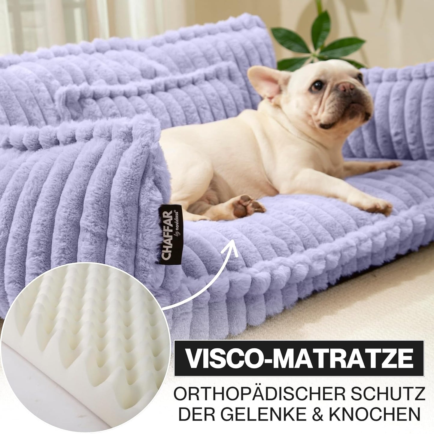 Hundesofa Chaffar, Flieder L (100cm)