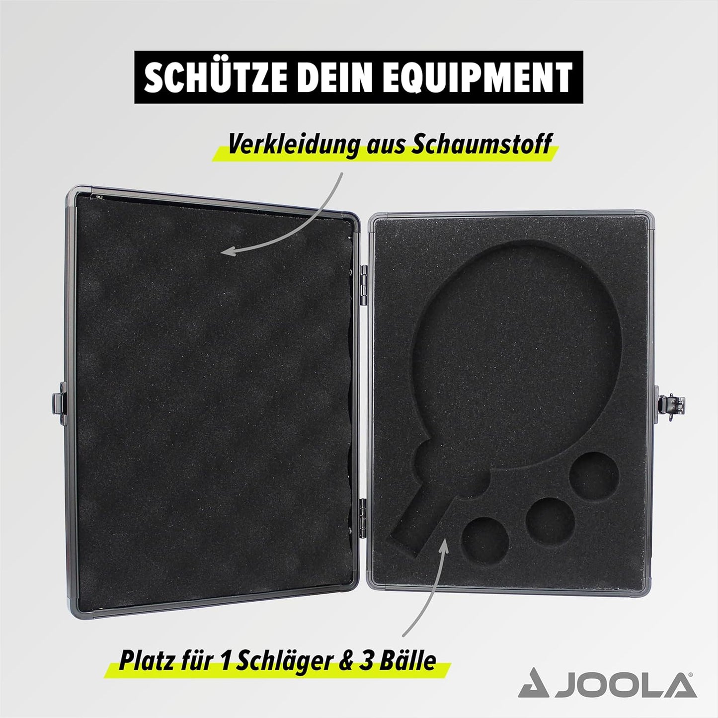 Alukoffer für 1 Tischtennisschläger und 3 Tischtennisbälle