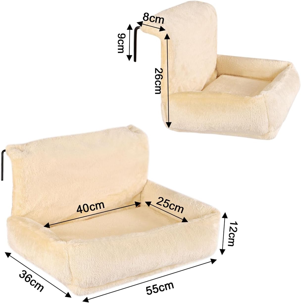 Katzenheizungsliege mit Plüschbezug, Beige