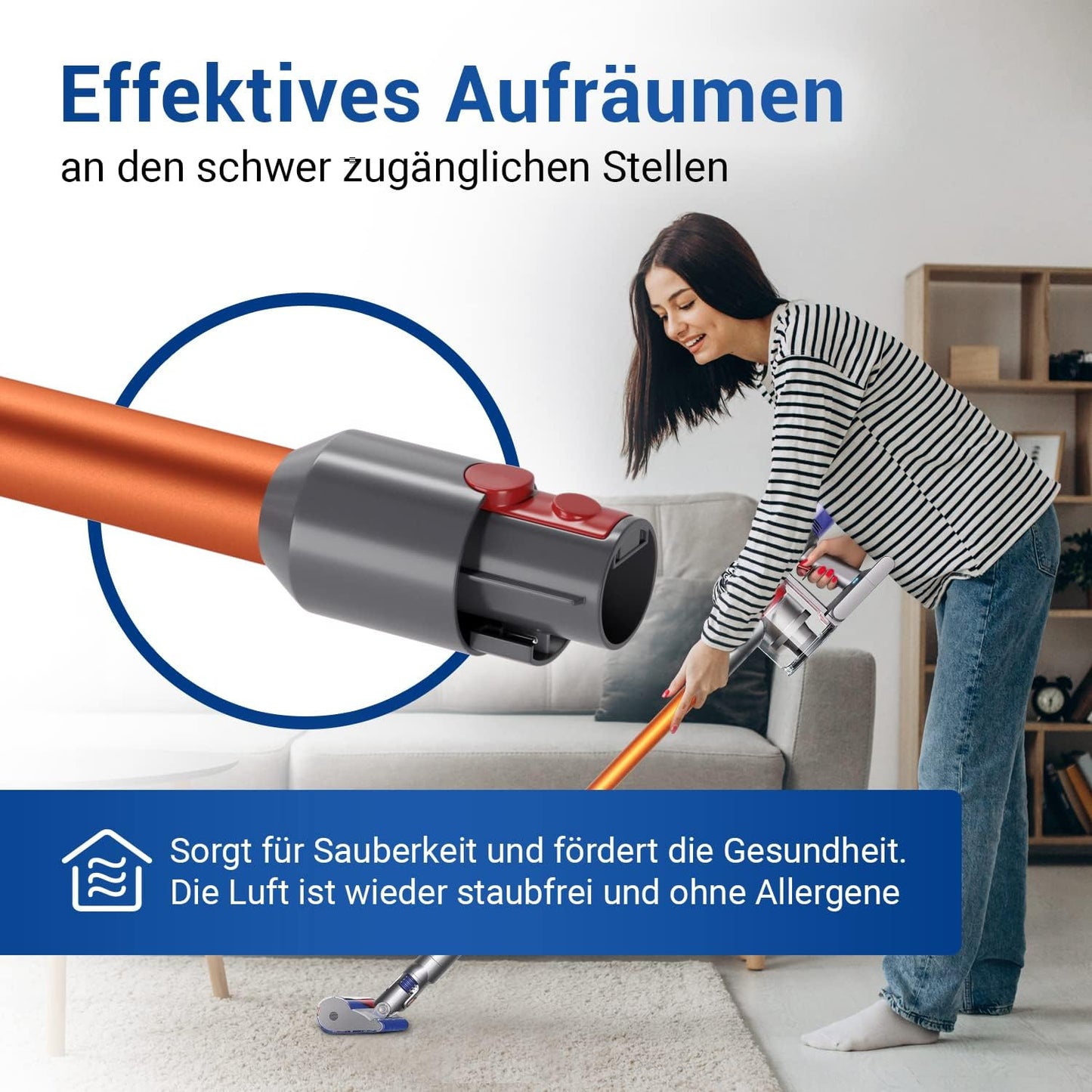 Staubsauger Teleskoprohr für Dyson Modelle, Orange