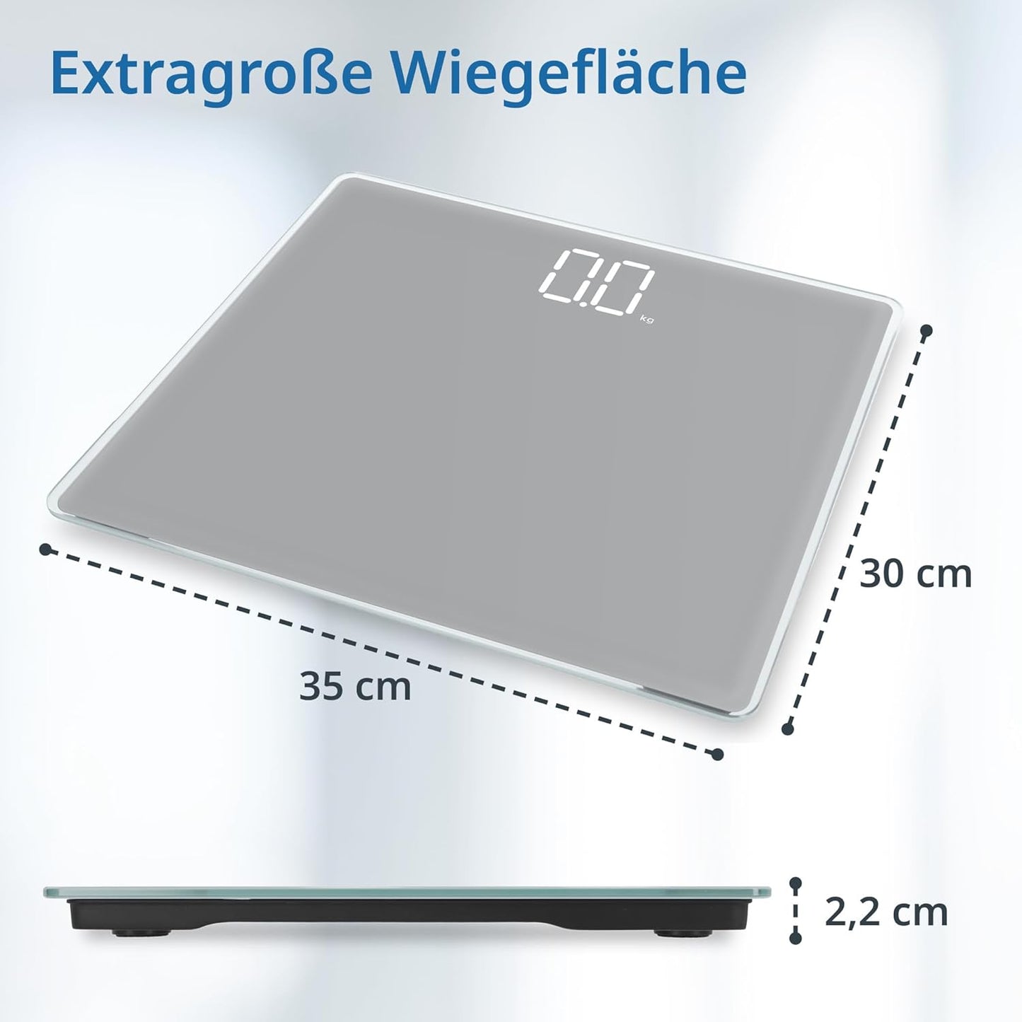 Digitale XXL Körperwaage, Grau