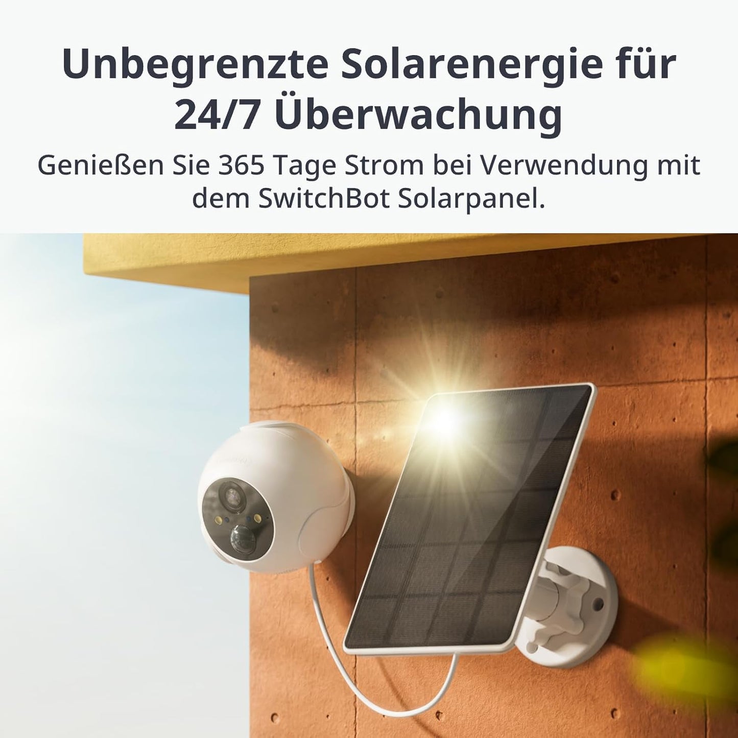 Drahtlose Sicherheitskamera mit Solarpanel, 2K, AI-Erkennung, 2K Aussenbereich