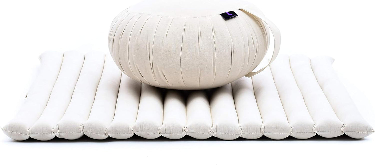 Meditationskissen Set Zafu und Zabuton, Cl01 - Naturweiß