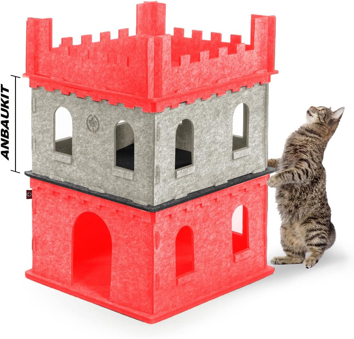 Etagen-Erweiterungsset für Katzenburg, Beige/Anthrazit Etagen-Anbauset