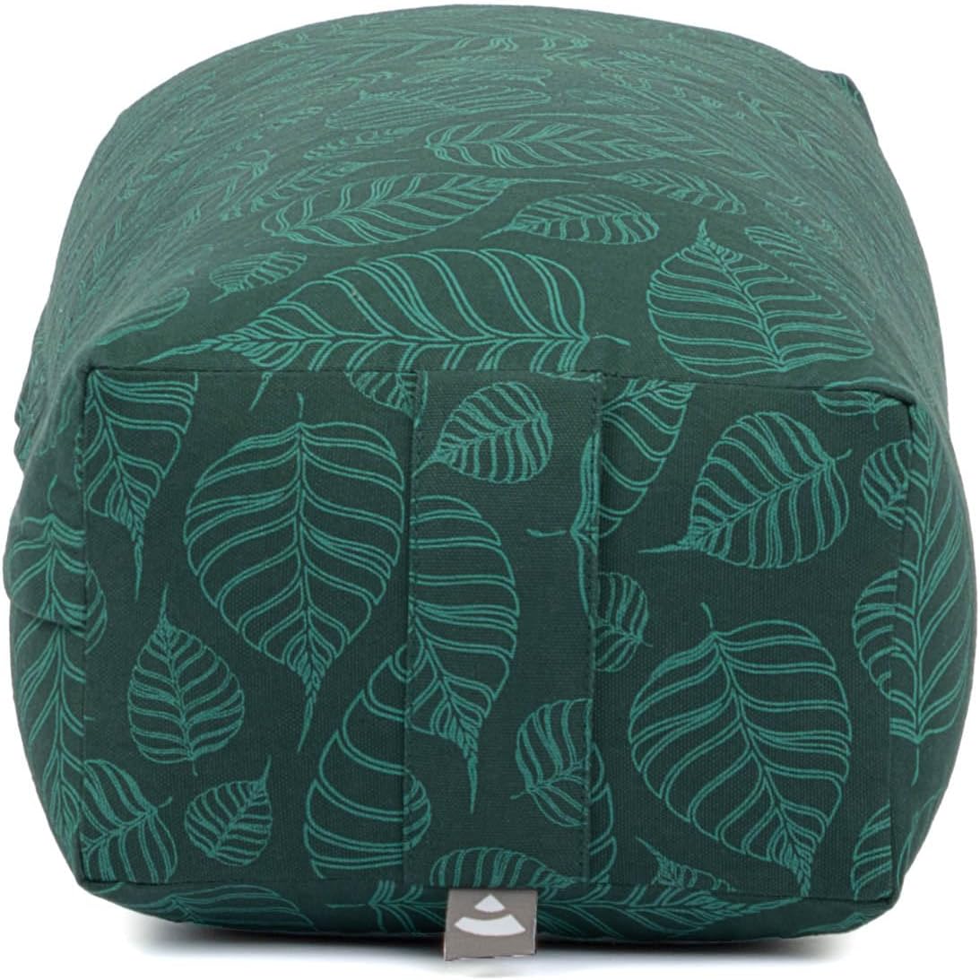 Yoga Bolster Salamba mit Dinkelfüllung, Bodhi Leaves / Deep Green