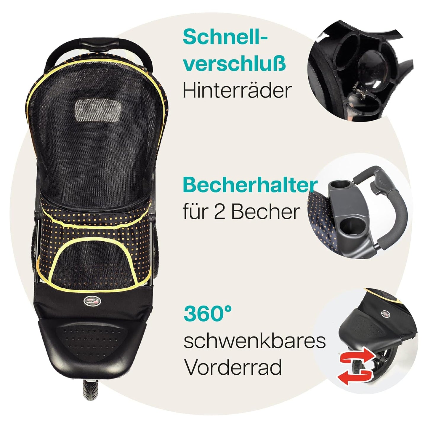 Geländegängiger Hunde- & Katzenbuggy bis 30kg