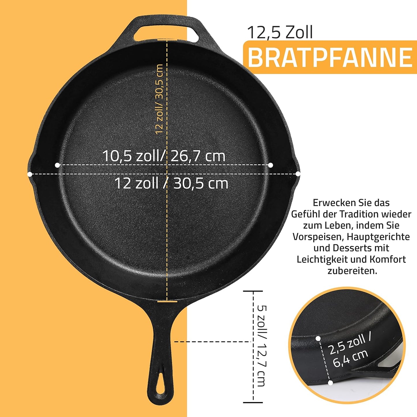 Gusseisenpfanne, 32 cm Black